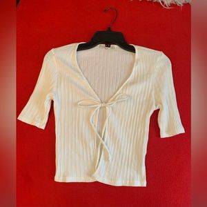 White Tie Up Top